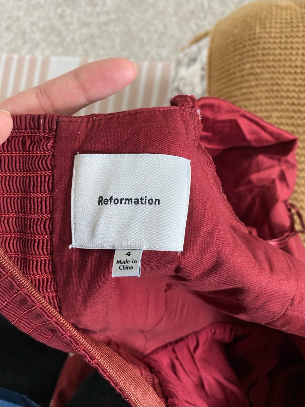 Reformation Deep Wine Red Top